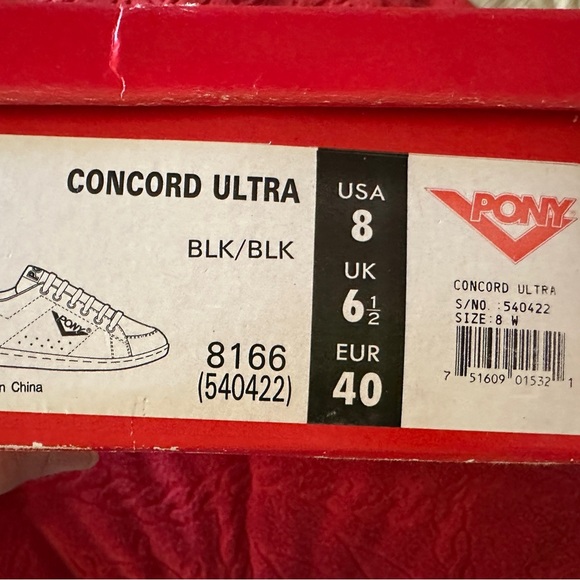 PONY Ladies Black Sneakers Size‎ 8 - Picture 5 of 8